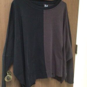 Planet by Lauren G brown black tunic swing top 100% cotton, OZ M-XL